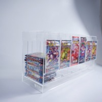 YUELI Distributeur de paquets de cartes à collectionner TCG pliable en verre à 6 compartiments, anti-rouille, style Mid-Century Modern, pour rangement et présentation sur bureau
