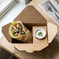 Boîte à kebab avec gobelet à sauce, contenant pour viande grillée du Moyen-Orient, emballage alimentaire jetable
