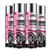 Peinture en aérosol pour jantes DSC SEVEN effet chrome premium 330ml 350ml finition argent métallisé haute couvrance