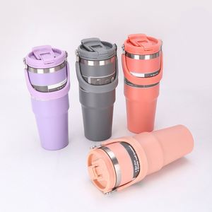 Vaso Térmico Personalizado de 30 oz con Recubrimiento en Polvo, para Vehículo, Oficina, Aire Libre, de Acero Inoxidable 304, para Viajes, Auto, con Asa - Product Image 3