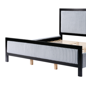 Luxury Modern Adjustable Wooden King Bed <b>Frame</b> with Soft Upholstery <b>Oak</b> Finish-Apartment-Friendly Bedroom Furniture - Product Image 3