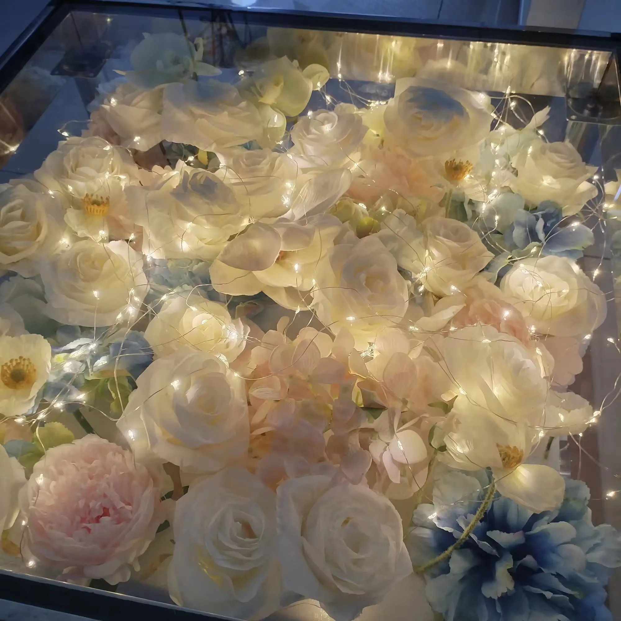 מכירה חמה LED רצפת ריקודים פרחים מלאכותיים שלב חתונה לקישוט חתונה סיטונאי