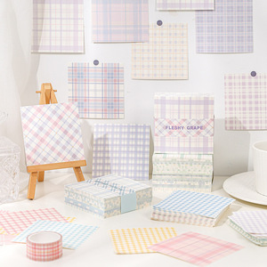 LABON Bloc-notes esthétique à carreaux gingham, 200 feuilles, papier de fond pastel pour scrapbooking, journalisation et papeterie décorative DIY - Product Image 4