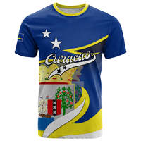 Camiseta Personalizada con el Escudo de Curazao, Estilo Mapa y Bandera, Personaliza Tu Logotipo, Camisetas de Curazao al por Mayor para Hombre