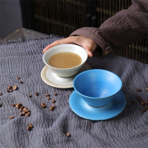 Tasse en céramique rétro populaire Design moderne tasse de soucoupe volante tasse à café créative en grès transfrontalier - Product Image 5