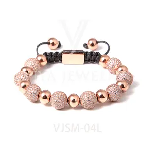 Pulsera de lujo Unisex, brazalete con bola de pavé de 10mm, ajuste de diamantes de alta precisión, regalo para hombres y mujeres, 2021