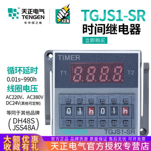 Relais temporisé numérique Tengen TGJS1-SR 48mm 220V, minuterie de cycle industrielle - Product Image 5