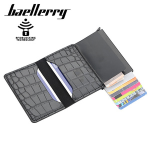 Baellerry Men's Card Holder Crocodile Pattern PU Leather RFID Blocking Credit Card <b>Wallet</b> <b>Small</b> Size 4 Inch - Product Image 2
