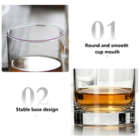 Verres à whisky transparents à base épaisse de 200 ml et 300 ml pour cocktails, jus, eau et bourbon