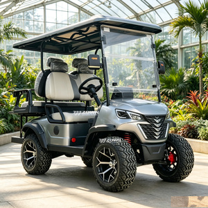 Voiturette de golf électrique utilitaire avec boîte de chargement arrière, alimentée au lithium, tout-terrain, pour le transport en ferme, entrepôt, resort - Product Image 1