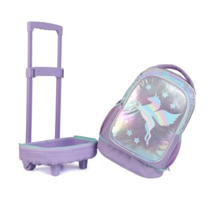 Filles dessin animé sac <span class=keywords><strong>à</strong></span> dos <span class=keywords><strong>à</strong></span> <span class=keywords><strong>roulettes</strong></span> <span class=keywords><strong>licorne</strong></span> détachable sac <span class=keywords><strong>à</strong></span> dos enfants chariot <span class=keywords><strong>cartable</strong></span> pour les filles - Product Image 4