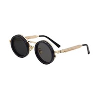 Lunettes de soleil polarisées rondes de style steampunk mécanique rétro avec gradation réglable pour la pêche en plein air