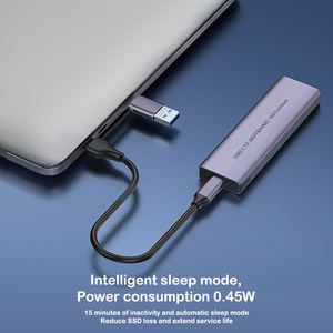 علبة <span class=keywords><strong>M</strong></span>.<span class=keywords><strong>2</strong></span> SSD ثنائية البروتوكول NGFF / NVMe USB 3.1 Gen2 بسرعة 10 جيجابت في الثانية تدعم 2230-2280 مم USB-A و Type-C علبة قرص صلب خارجي - Product Image 5