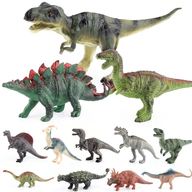 Mini dinosaurio de plástico de seguridad, juguete educativo de diseño divertido, colorido