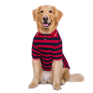 Polo à rayures pour chien, t-shirt animaux de compagnie de luxe, vêtement d'été quatre saisons, à la mode, pour grands chiots et chatons - Product Image 4