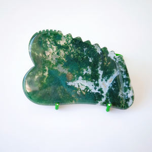 Outil de massage GuaSha en pierre d'agate mousse Huiying, pour le visage et le corps, à picots sauvages - Product Image 5