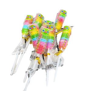 Halal colorido surtido <span class=keywords><strong>de</strong></span> frutas sabor dulce oruga forma piruleta <span class=keywords><strong>caramelo</strong></span> - Product Image 4
