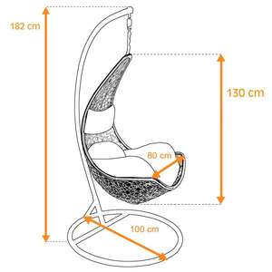 Chaise longue à bascule en métal élégante pour l'extérieur, chaise à bascule de patio avec cadre - Product Image 3