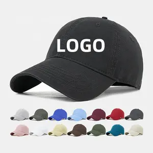 Boné de beisebol clássico unissex 100% algodão liso vintage chapéu de pai logotipo bordado personalizado boné de beisebol