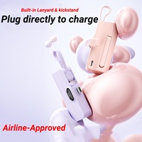Mini Banco de Energía Portátil Desechable con Batería de Li-Polímero, Entrada/Salida de CC de 12W, Cable de Carga Portátil, Diseño Ultrafino