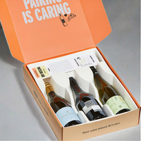 Emballage de cadeau en carton élégant Boîte d'expédition en papier kraft recyclable haut de gamme pour vin, bière, vodka, boissons énergisantes, inserts cadeaux