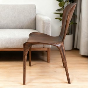 Silla de Comedor de Madera Maciza, Silla <span class=keywords><strong>Eureka</strong></span> de Nogal Negro Norteamericano, Silla con Respaldo Curvo con Sistema de Encaje Mortise and Tenon para Sala de Estar u Oficina - Product Image 2