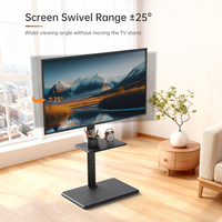 Soporte de Suelo Giratorio Moderno para TV LED de 32-70 Pulgadas, Altura Ajustable, Acero Resistente y MDF, Capacidad de Carga de 40 kg, Certificado CE, con Estante