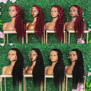 批发价格长发13x4 4x4天然卷发假发黑色女性处女角质层对齐生印度头发高清蕾丝前假发 - Product Image 3