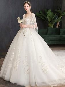 WG de alta calidad, la fábrica suministra nuevos vestidos de mujer de talla grande con tren y elegantes vestidos de mujer de lujo en vestido de novia - Product Image 4