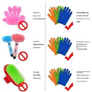 Guantes de pelo de gato de silicona con cepillo de peine para limpieza de baño, eliminación de pelo flotante, prevención de rasguños, mordeduras para gatos y perros - Product Image 5