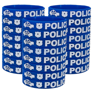 Venta al por mayor impresión de dibujos animados patrón coche de policía <span class=keywords><strong>pulseras</strong></span> de silicona para niños fiesta evento pulsera de silicona - Product Image 4