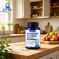 Capsules de glycinate de magnésium pour adultes, véganes, sans OGM, à absorption élevée, pour le soutien relaxant nocturne, fabriquées en usine OEM