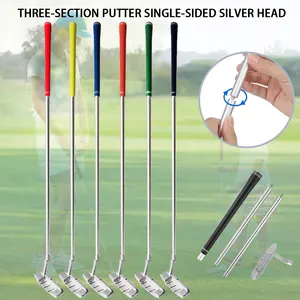 Pemasok produsen klub Golf perakitan tiga bagian kepala perak Putter tangan kanan untuk anak-anak dewasa praktek putt