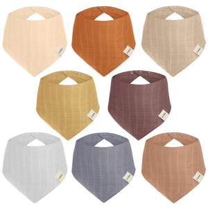 Oem بيع بالجملة بانديانا الطفل مريلة التكنولوجيا سعر جيد الشاش الطفل باندانا المراليل مجموعة تغذية الطفل مريلة - Product Image 2