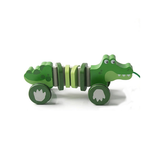 Juguete de Cocodrilo de <span class=keywords><strong>Madera</strong></span> para Arrastrar, Juguete de Desarrollo para Niños y Niñas, Regalo de Cumpleaños - Product Image 1