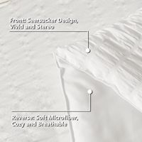 Ensemble de literie de luxe Soft Queen Draps de couette blancs 7 pièces Taies d'oreiller Shams pour toutes les saisons