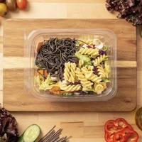 Boîte d'emballage à emporter pour salade, transparente, recyclée, 32/48 oz, en plastique PET/rPET, avec opercule inviolable, pour salades de fruits
