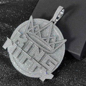 จี้มงกุฎกษัตริย์ขนาดใหญ่ชุบเงินแท้ 925 สีโรสโกลด์แบบกำหนดเอง ประดับเพชรโมอิสซาไนต์ทรงกลมหรูหราสำหรับทุกเพศ - Product Image 5