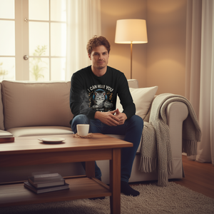 Posso sentirti ma non ti sto ascoltando - Maglietta a maniche lunghe con gatto con cuffie - Product Image 3