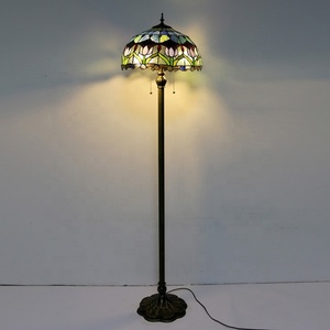 Lámpara de Pie LongHuiJing de Estilo Tradicional con Vidrio de Colores, Domo de 16 Pulgadas, LED E27/E26, Multicolor, Altura Ajustable de 63 Pulgadas - Product Image 2