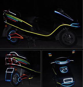 <span class=keywords><strong>Pegatinas</strong></span> reflectantes fluorescentes para bicicleta, cintas de 1cm x 8m para ciclismo de montaña, casco, motocicleta y Scooter - Product Image 4