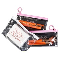 Sac en plastique PVC transparent transparent à fermeture éclair de petite taille personnalisée pour les emballages de bijoux d'affichage de boucles d'oreilles et de colliers pochette à zip-lock