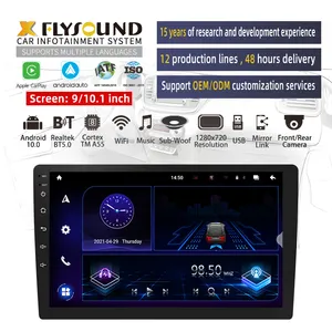 Flysonic suitable for 10 American brands Size customization 2 din 9 inch Android System Radio WiFi BT Multimedia Car DVD Player