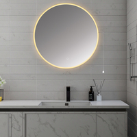 Miroir intelligent moderne de 4mm 5mm pour salle de bain, miroir de salle de bain à écran tactile LED mural avec lumière pour salle de bain, vanité ronde décorative, miroir de salon