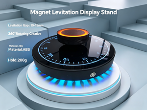 Magnetic Levitation Display <b>Stand</b> 360 Degree Rotation ABS Material 200g Capacity Indoor Home Decor Round Modern Design - Product Image 1