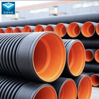 Tuyau ondulé en PEHD, tuyau de drainage et de décharge chimique en PEHD SN200mm-800mm pour projets industriels, tuyau ondulé à double paroi