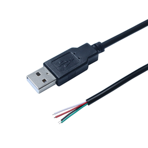 Câble de charge <span class=keywords><strong>USB</strong></span> <span class=keywords><strong>2</strong></span>.0 mâle-femelle personnalisé en usine, à extrémité ouverte, type queue de cochon, noir, 0,3 m, 1 m, <span class=keywords><strong>2</strong></span> m, 22 AWG, 2464 - Product Image 4