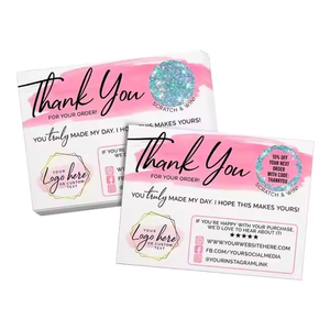 Tarjetas de Agradecimiento Personalizadas para Pequeñas Empresas, Tarjetas de Revelación de Premios Personalizadas, Tarjetas Sorpresa Rosas para Boutique - Product Image 3