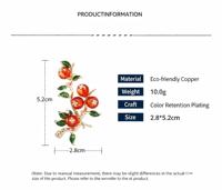 Broches élégantes en laiton émaillé motif fruit (clémentine) pour écharpe, cadeau pour femme