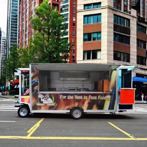 Открытый мобильный грузовик для еды распродажа закусок завод по переработке фруктов сервировочный гамбургер картофель фри пицца кухня